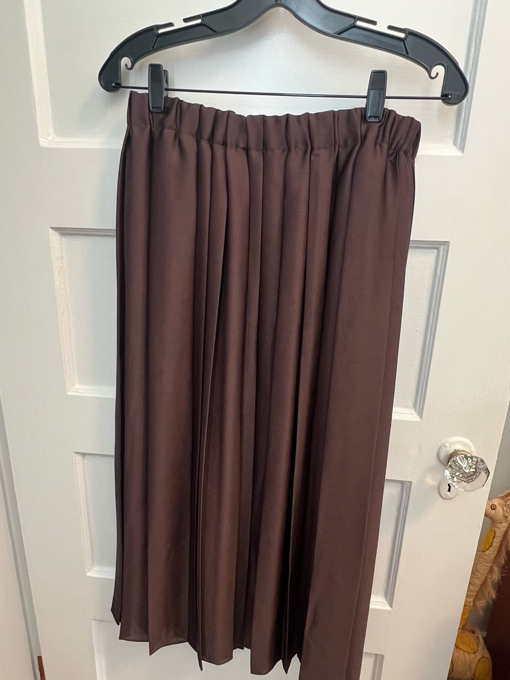 Tibi Brown Feather Weight Pull On Midi Skirt NWT